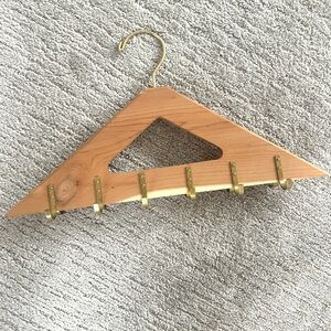Cedar and Brass Tie, Scarf, or Belt Hanger